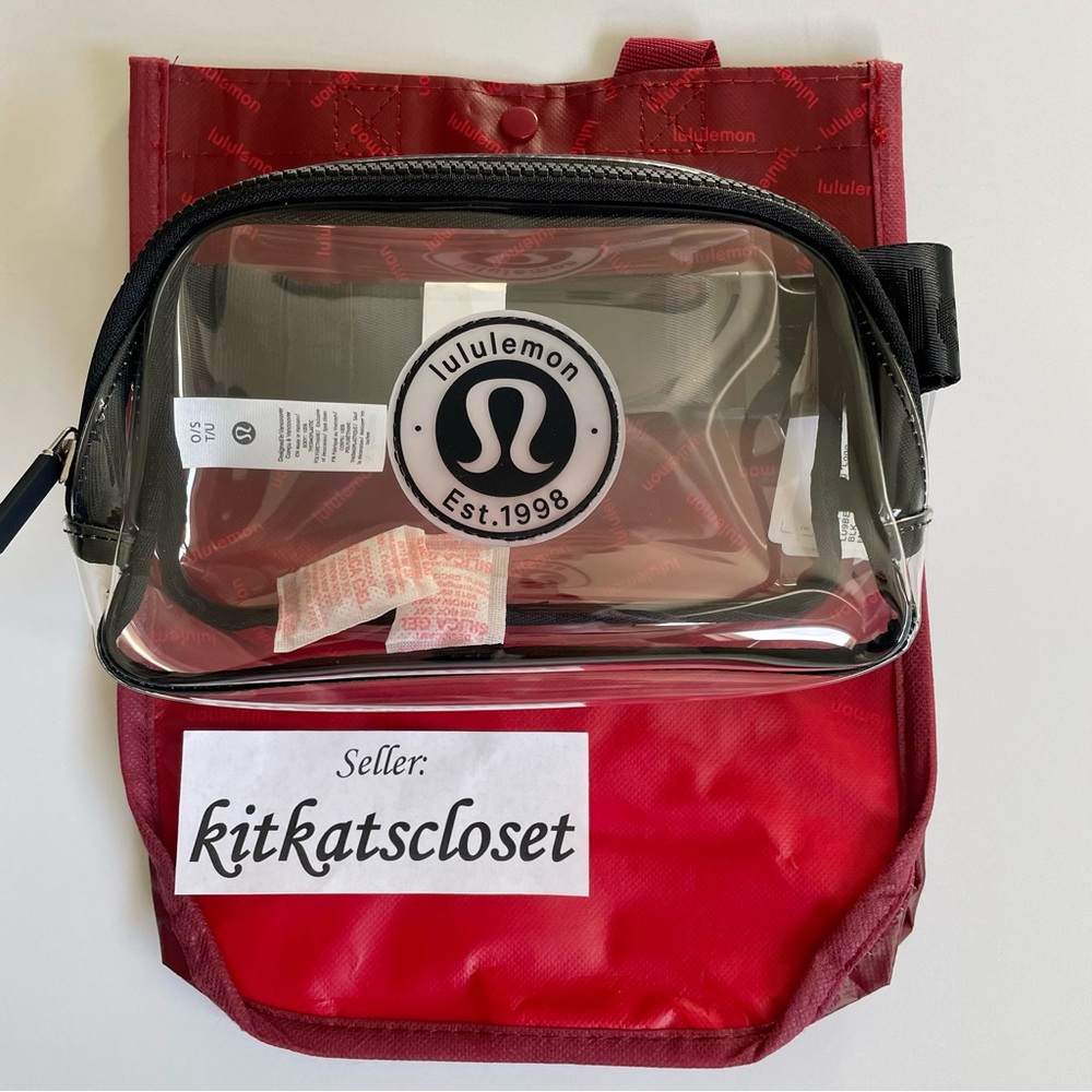🆕 1L BLACK/CLEAR - NWT lululemon everywhere belt bag EBB with LOGO